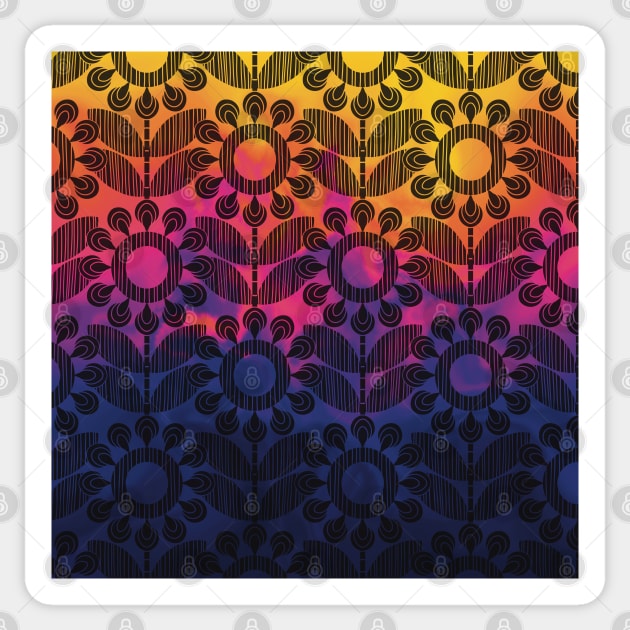 Flower pattern on colorful background Sticker by marina63